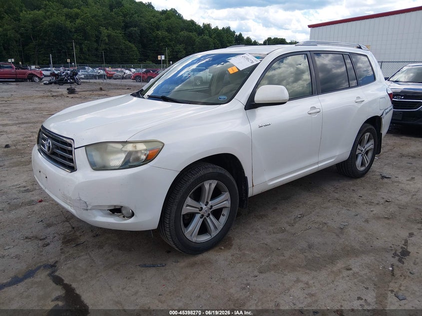2008 Toyota Highlander VIN JTEES43A782015487 IAAI salvage auction — REAR END, Salvage (West Virginia), sold $1,650 on 2026-07-31 (photo 2)