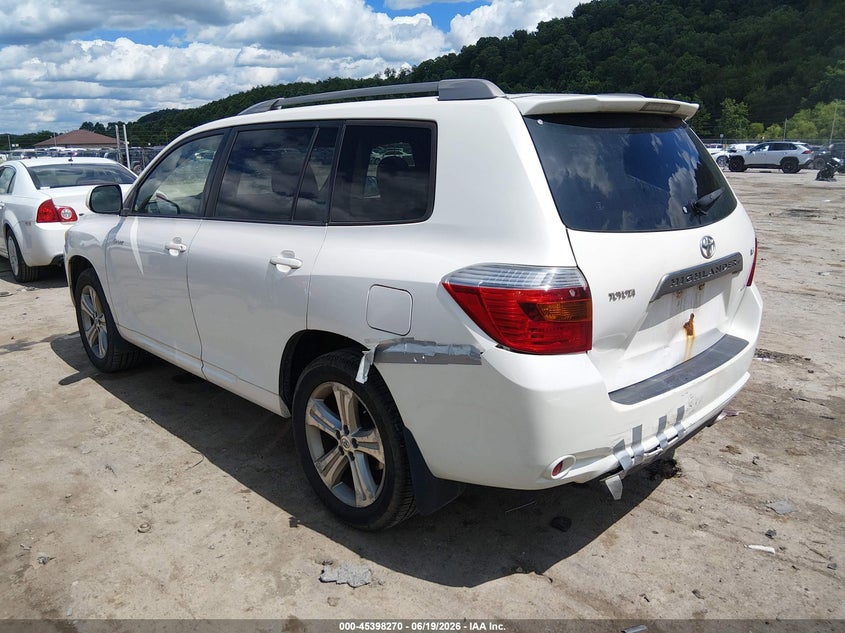 2008 Toyota Highlander VIN JTEES43A782015487 IAAI salvage auction — REAR END, Salvage (West Virginia), sold $1,650 on 2026-07-31 (photo 3)