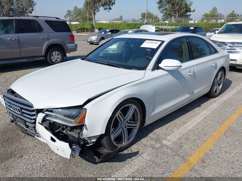 2013 Audi A8 VIN WAUA2AFD6DN016997 IAAI salvage auction — FRONT END, Salvage (California), sold $2,025 on 2026-07-28 (photo 2)