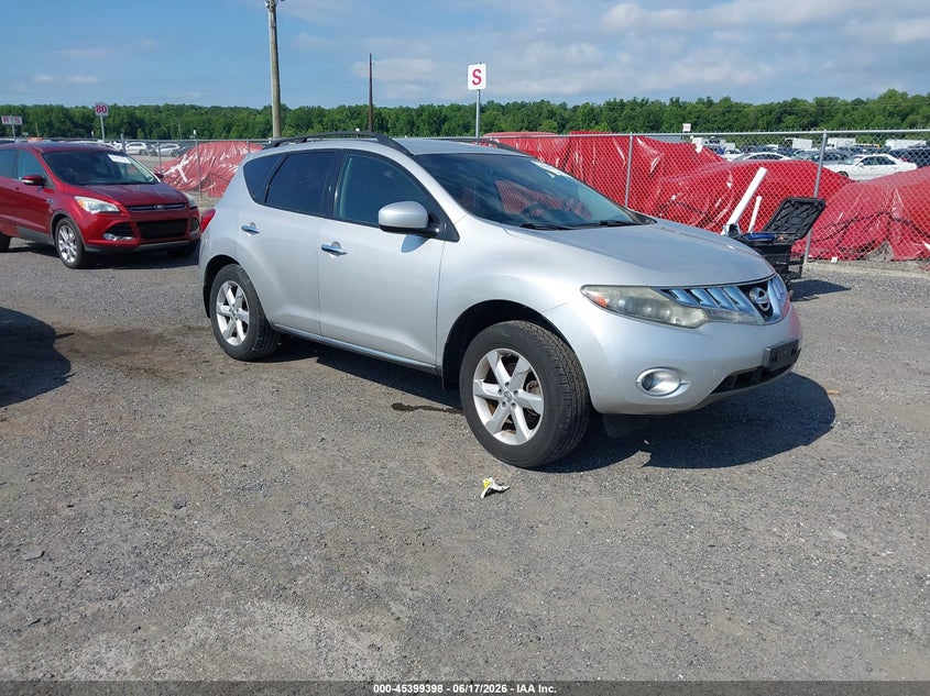 2010 Nissan Murano VIN JN8AZ1MW0AW110242 IAAI salvage auction — LEFT SIDE, Salvage - Greater Than 75% (Maryland), sold $525 on 2026-07-20 (photo 1)