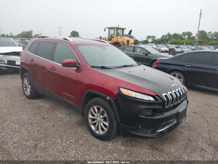 2014 Jeep Cherokee VIN 1C4PJMDB6EW251754 IAAI salvage auction — FRONT END, Clear (Illinois), sold $375 on 2026-07-09 (photo 1)