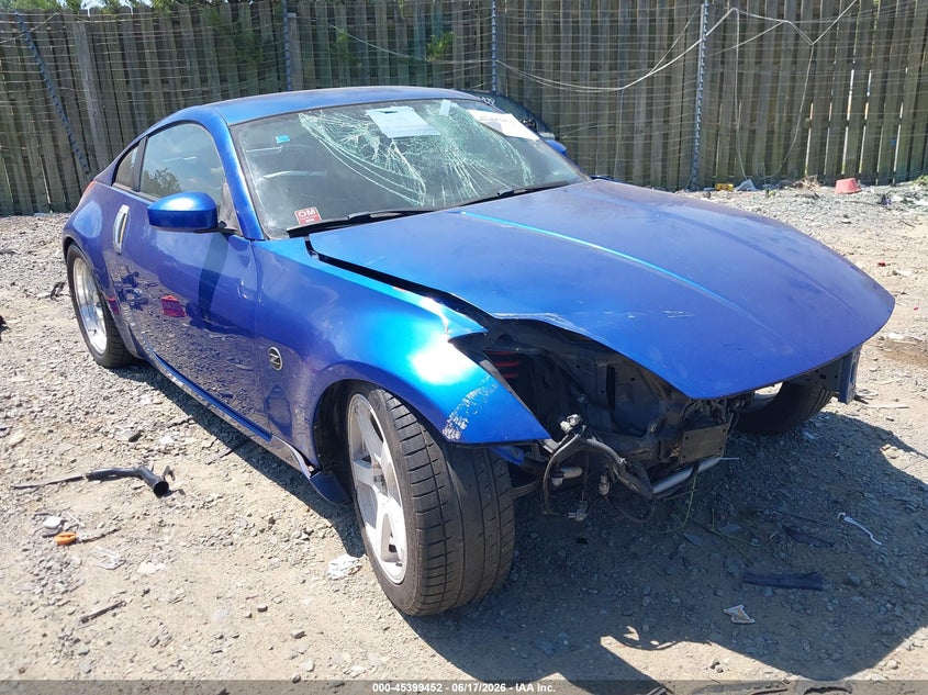 2006 Nissan 350z VIN JN1AZ34D86M308952 IAAI salvage auction — FRONT END, Clear (Maryland), sold $1,500 on 2026-07-20 (photo 1)