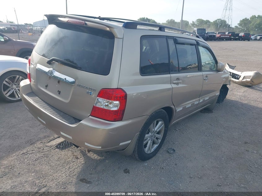 2006 Toyota Highlander hybrid VIN JTEEW21A360012512 IAAI salvage auction — FRONT END, Clear (Indiana), sold $400 on 2026-07-22 (photo 4)