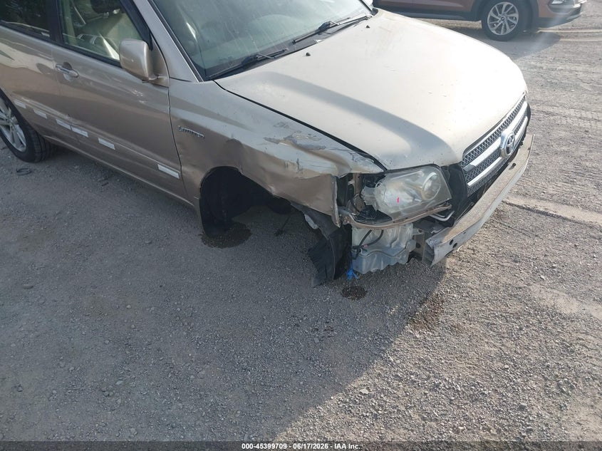 2006 Toyota Highlander hybrid VIN JTEEW21A360012512 IAAI salvage auction — FRONT END, Clear (Indiana), sold $400 on 2026-07-22 (photo 6)