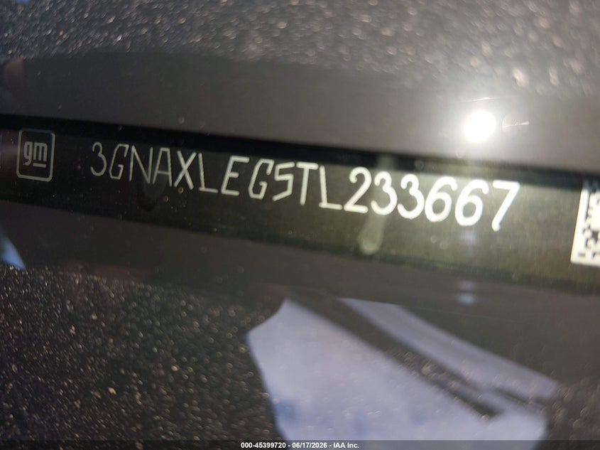 2026 Chevrolet Equinox VIN 3GNAXLEG5TL233667 IAAI salvage auction — SIDE, Salvage (Texas), sold $10,300 on 2026-08-01 (photo 9)