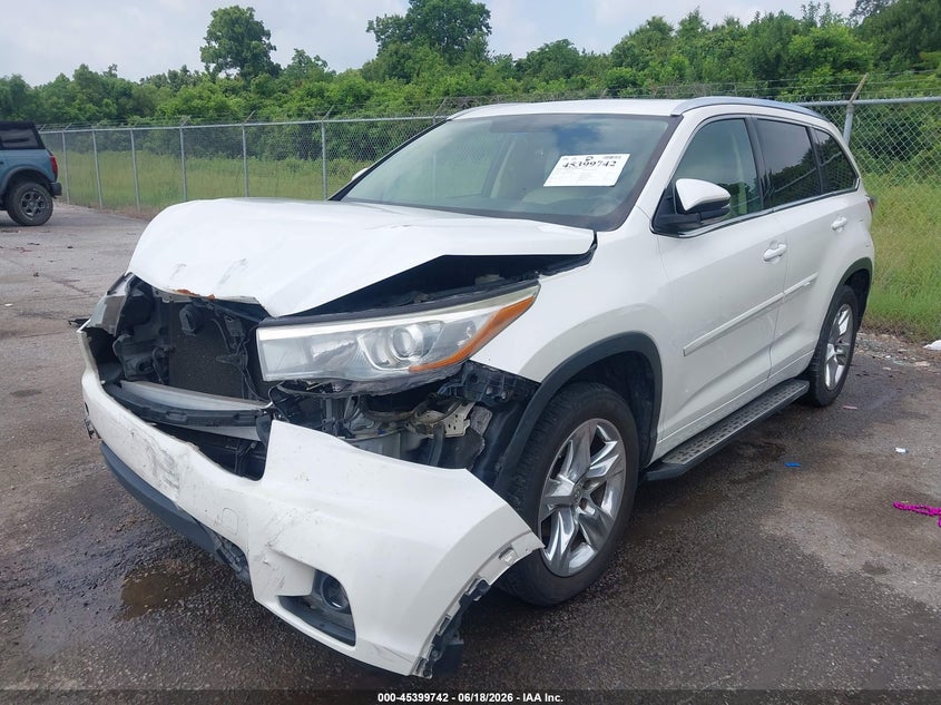 2014 Toyota Highlander VIN 5TDYKRFH6ES010499 IAAI salvage auction — FRONT END, Salvage (Louisiana), sold $5,600 on 2026-07-08 (photo 2)