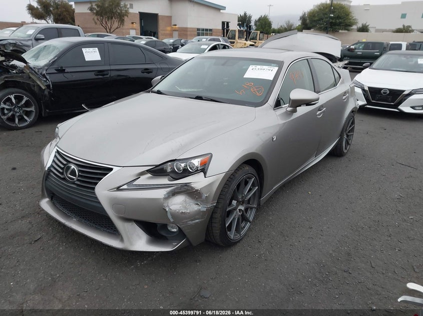 2016 Lexus Is VIN JTHBA1D21G5013665 IAAI salvage auction — FRONT & REAR, Salvage Title, sold $2,100 on 2026-07-17 (photo 2)