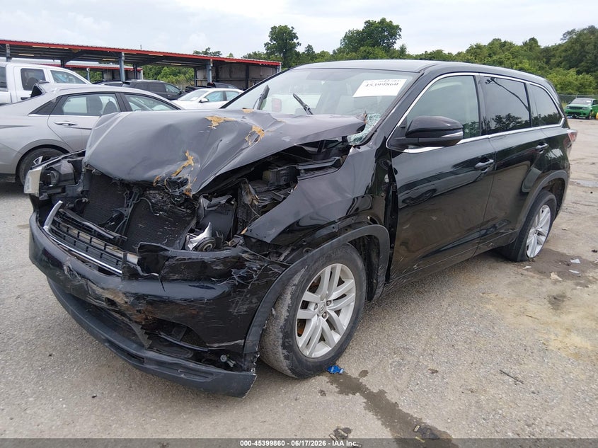 2015 Toyota Highlander VIN 5TDZKRFH3FS064008 IAAI salvage auction — FRONT END, Salvage (Louisiana), sold $3,900 on 2026-07-14 (photo 2)