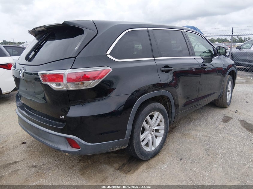 2015 Toyota Highlander VIN 5TDZKRFH3FS064008 IAAI salvage auction — FRONT END, Salvage (Louisiana), sold $3,900 on 2026-07-14 (photo 4)