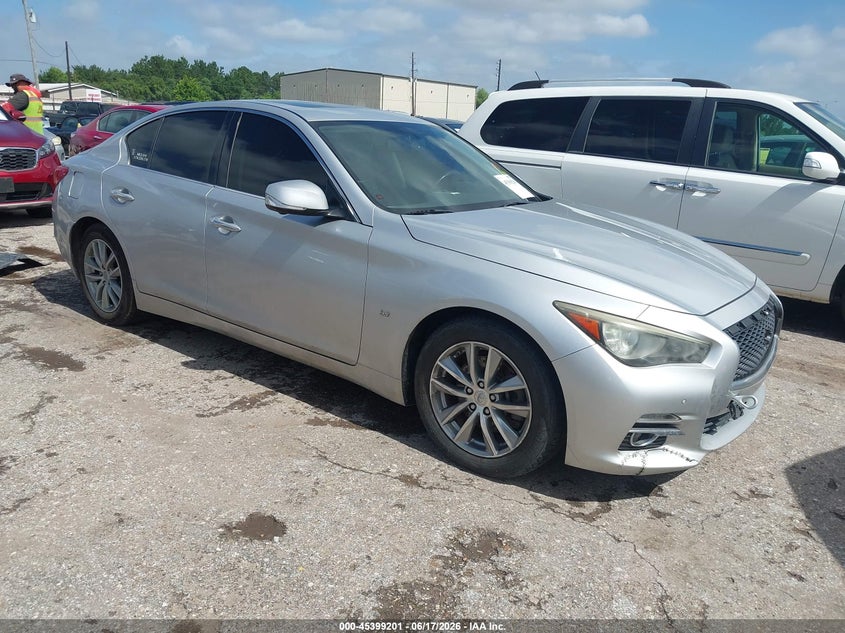 2014 Infiniti Q50 VIN JN1BV7AP8EM680716 IAAI salvage auction — UNKNOWN, Salvage (Texas), sold $825 on 2026-07-22 (photo 1)