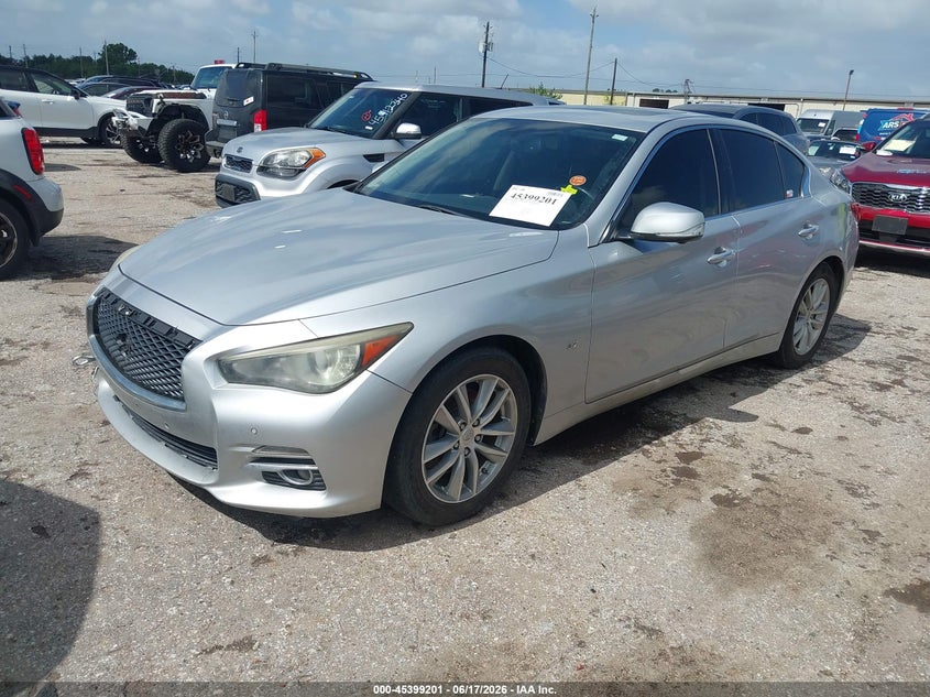 2014 Infiniti Q50 VIN JN1BV7AP8EM680716 IAAI salvage auction — UNKNOWN, Salvage (Texas), sold $825 on 2026-07-22 (photo 2)