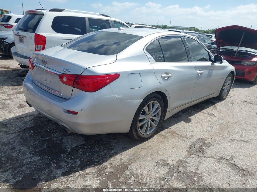 2014 Infiniti Q50 VIN JN1BV7AP8EM680716 IAAI salvage auction — UNKNOWN, Salvage (Texas), sold $825 on 2026-07-22 (photo 4)