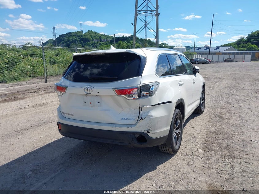 2016 Toyota Highlander VIN 5TDJKRFH5GS506950 IAAI salvage auction — REAR END, Salvage (Pennsylvania), sold $6,600 on 2026-07-21 (photo 4)