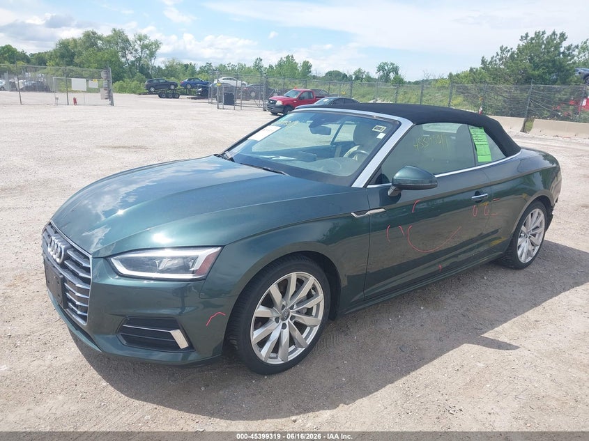 2018 Audi A5 VIN WAUYNGF58JN019705 IAAI salvage auction — REAR END, Clear (Wisconsin), sold $6,600 on 2026-07-07 (photo 2)