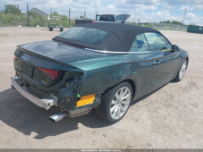 2018 Audi A5 VIN WAUYNGF58JN019705 IAAI salvage auction — REAR END, Clear (Wisconsin), sold $6,600 on 2026-07-07 (photo 4)