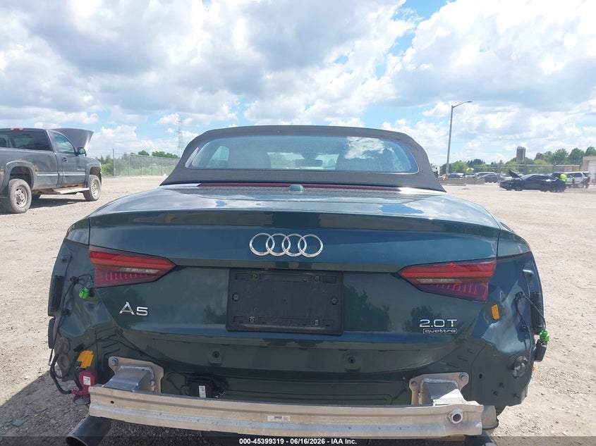 2018 Audi A5 VIN WAUYNGF58JN019705 IAAI salvage auction — REAR END, Clear (Wisconsin), sold $6,600 on 2026-07-07 (photo 6)
