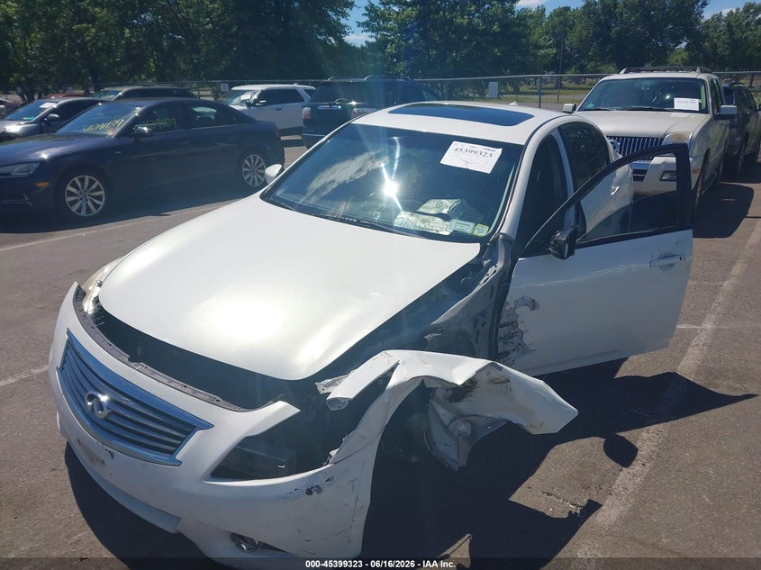 2013 Infiniti G VIN JN1CV6AR2DM753500 IAAI salvage auction — FRONT END, Salvage Title, sold $25 on 2026-07-27 (photo 2)