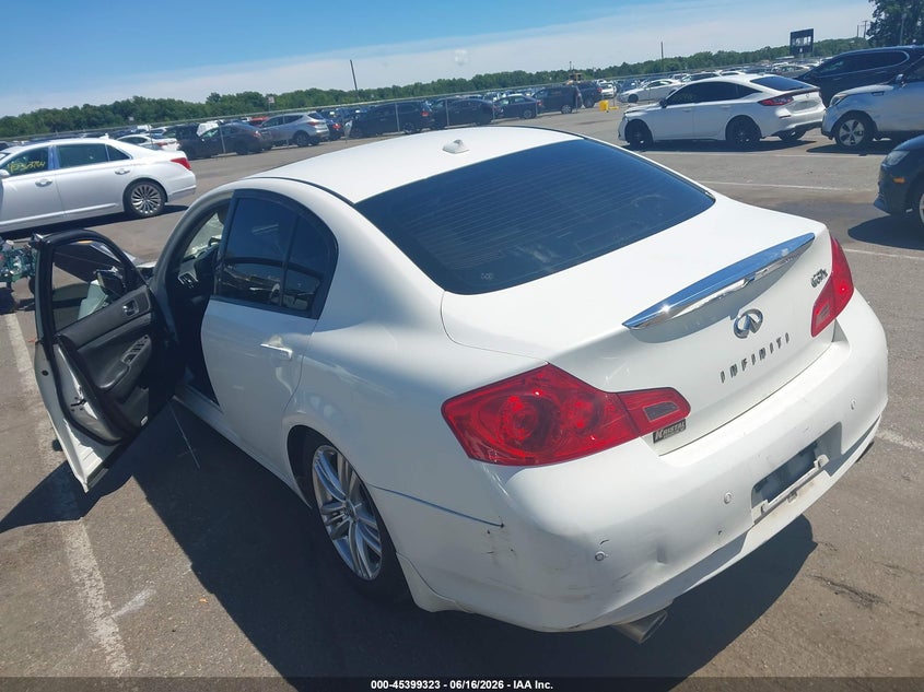 2013 Infiniti G VIN JN1CV6AR2DM753500 IAAI salvage auction — FRONT END, Salvage Title, sold $25 on 2026-07-27 (photo 3)