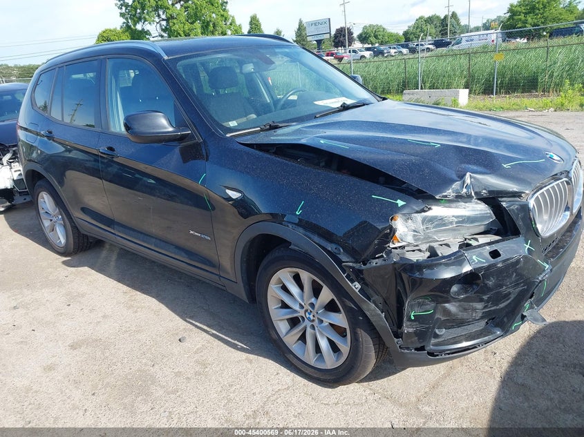 2014 BMW X3 VIN 5UXWX9C56E0D19736 IAAI salvage auction — RIGHT FRONT, Clear (Michigan), sold $2,250 on 2026-07-30 (photo 1)