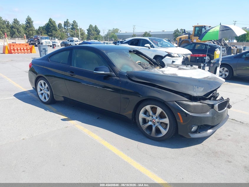 2014 BMW 4er VIN WBA3R1C53EK191437 IAAI salvage auction — Burn Engine, Non-Repairable (California), sold $150 on 2026-07-13 (photo 1)