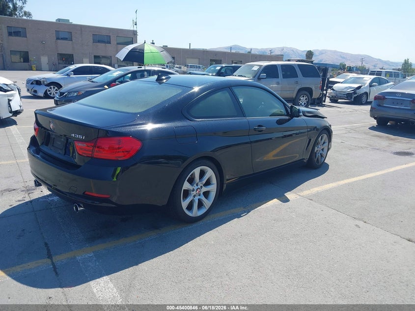 2014 BMW 4er VIN WBA3R1C53EK191437 IAAI salvage auction — Burn Engine, Non-Repairable (California), sold $150 on 2026-07-13 (photo 4)