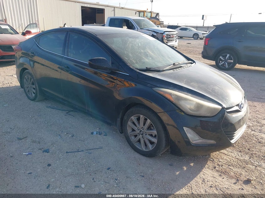 2015 Hyundai Elantra VIN KMHDH4AE9FU286164 IAAI salvage auction — WATER/FLOOD, Salvage (Texas), sold $25 on 2026-07-30 (photo 1)