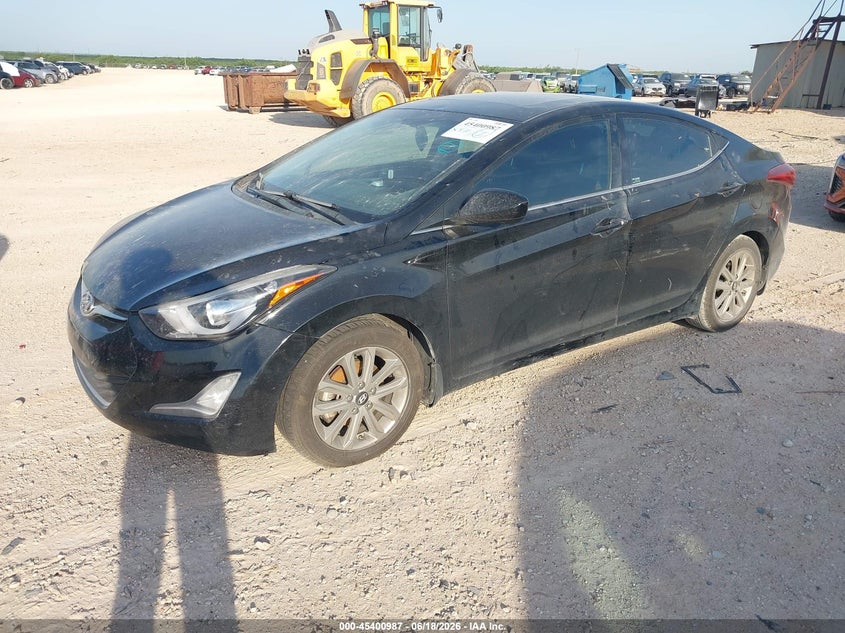2015 Hyundai Elantra VIN KMHDH4AE9FU286164 IAAI salvage auction — WATER/FLOOD, Salvage (Texas), sold $25 on 2026-07-30 (photo 2)