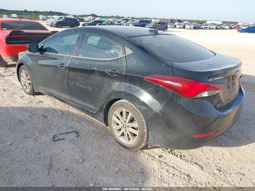 2015 Hyundai Elantra VIN KMHDH4AE9FU286164 IAAI salvage auction — WATER/FLOOD, Salvage (Texas), sold $25 on 2026-07-30 (photo 3)