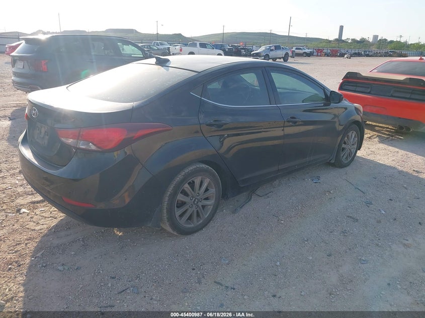 2015 Hyundai Elantra VIN KMHDH4AE9FU286164 IAAI salvage auction — WATER/FLOOD, Salvage (Texas), sold $25 on 2026-07-30 (photo 4)