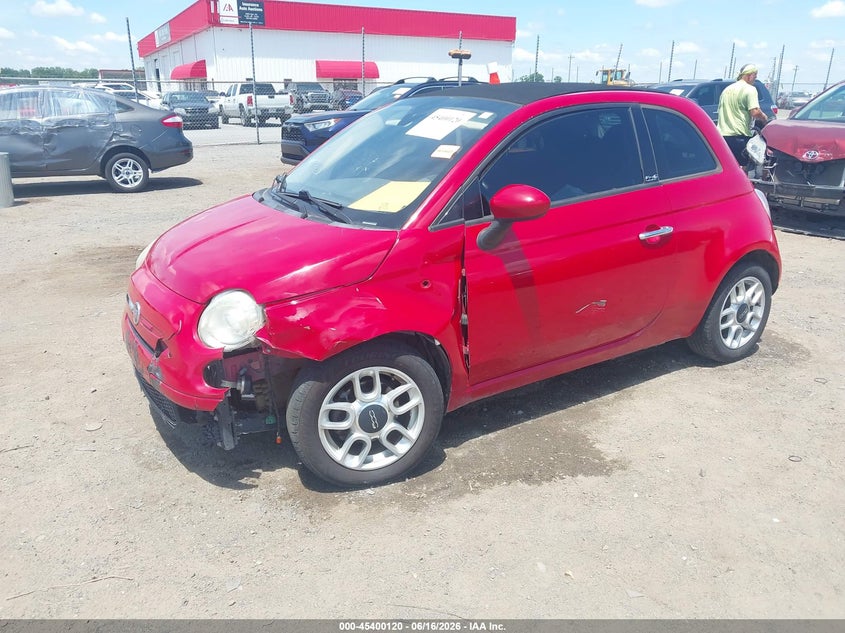 2013 Fiat 500 VIN 3C3CFFDR0DT612199 IAAI salvage auction — FRONT END, Salvage (Arkansas), sold $525 on 2026-07-29 (photo 2)