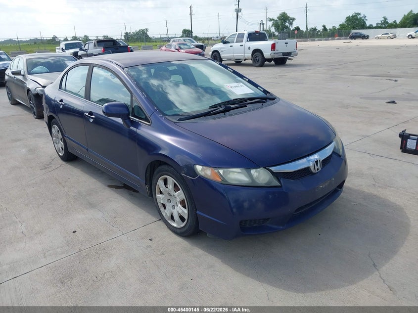2011 Honda Civic VIN 19XFA1F53BE005591 IAAI salvage auction — LEFT REAR, Original (Texas), sold $850 on 2026-07-10 (photo 1)