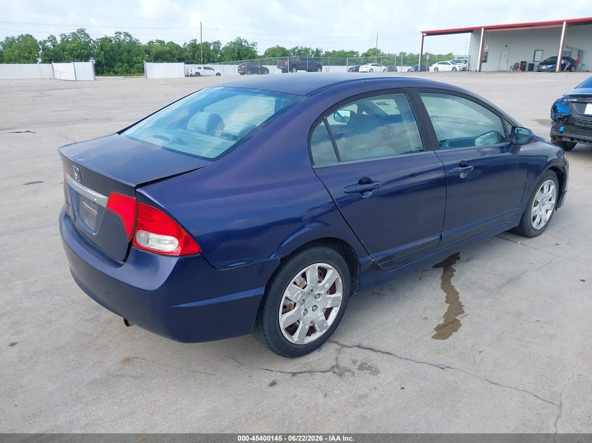 2011 Honda Civic VIN 19XFA1F53BE005591 IAAI salvage auction — LEFT REAR, Original (Texas), sold $850 on 2026-07-10 (photo 4)