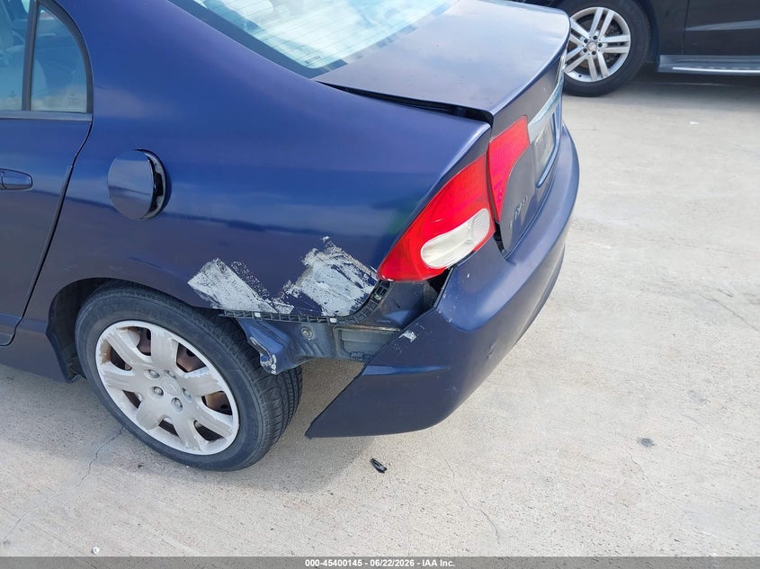 2011 Honda Civic VIN 19XFA1F53BE005591 IAAI salvage auction — LEFT REAR, Original (Texas), sold $850 on 2026-07-10 (photo 6)