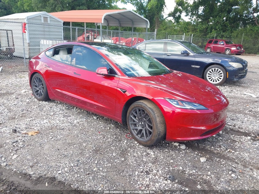 2024 Tesla Model 3 VIN 5YJ3E1EAXRF830215 IAAI salvage auction — LEFT SIDE, Salvage (Georgia), sold $7,500 on 2026-08-02 (photo 1)