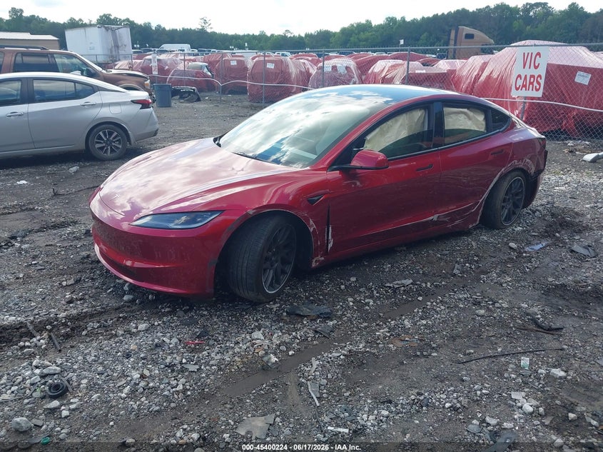 2024 Tesla Model 3 VIN 5YJ3E1EAXRF830215 IAAI salvage auction — LEFT SIDE, Salvage (Georgia), sold $7,500 on 2026-08-02 (photo 2)