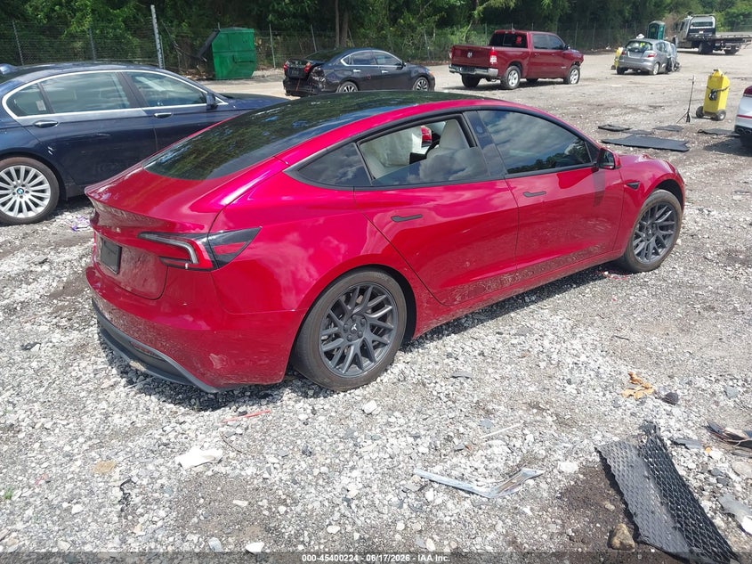 2024 Tesla Model 3 VIN 5YJ3E1EAXRF830215 IAAI salvage auction — LEFT SIDE, Salvage (Georgia), sold $7,500 on 2026-08-02 (photo 4)