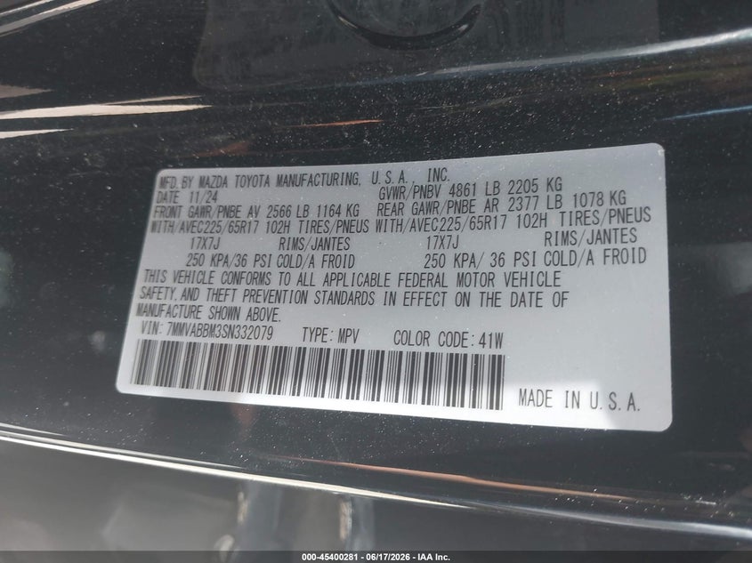 2025 Mazda Cx-50 VIN 7MMVABBM3SN332079 IAAI salvage auction — RIGHT FRONT, Enterprise Vehicles Clear Only (Florida), sold $6,100 on 2026-07-06 (photo 9)