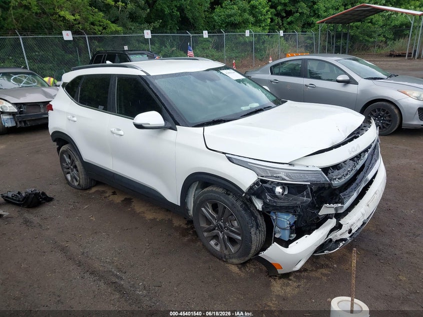 2023 Kia Seltos VIN KNDEU2AA1P7447323 IAAI salvage auction — FRONT END, Salvage - Greater Than 75% (Maryland), sold $3,750 on 2026-07-28 (photo 1)