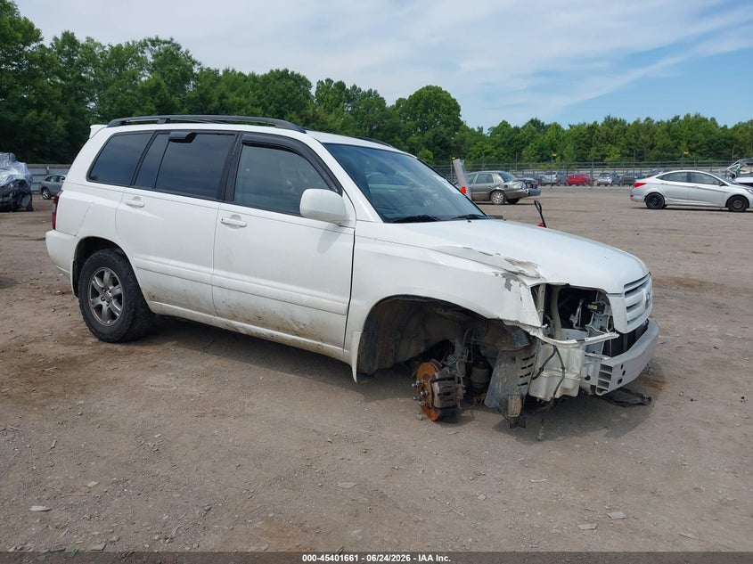 2005 Toyota Highlander VIN JTEEP21A850089324 IAAI salvage auction — FRONT END, Clear (Tennessee), sold $500 on 2026-07-23 (photo 1)