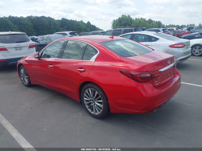 2023 Infiniti Q50 VIN JN1EV7BR9PM540612 IAAI salvage auction — RIGHT FRONT, Salvage Title, sold $6,500 on 2026-07-17 (photo 3)