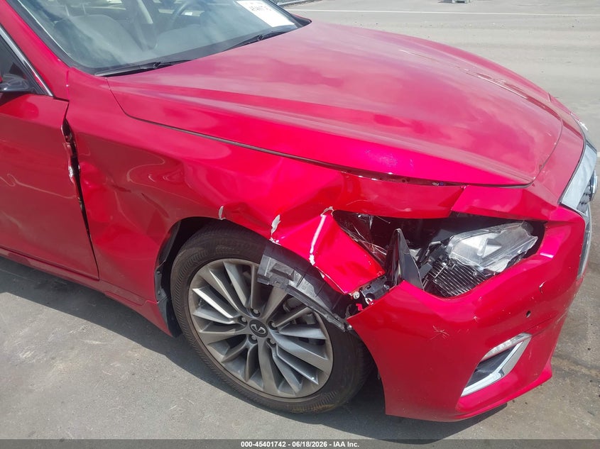 2023 Infiniti Q50 VIN JN1EV7BR9PM540612 IAAI salvage auction — RIGHT FRONT, Salvage Title, sold $6,500 on 2026-07-17 (photo 6)