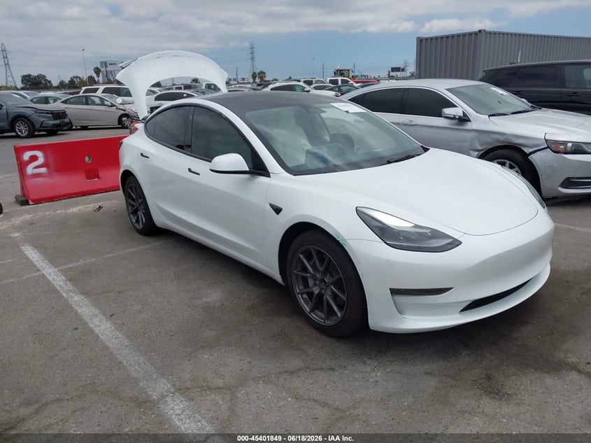 2022 Tesla Model 3 VIN 5YJ3E1EA2NF357954 IAAI salvage auction — SIDE, Salvage (California), sold $9,800 on 2026-07-08 (photo 1)