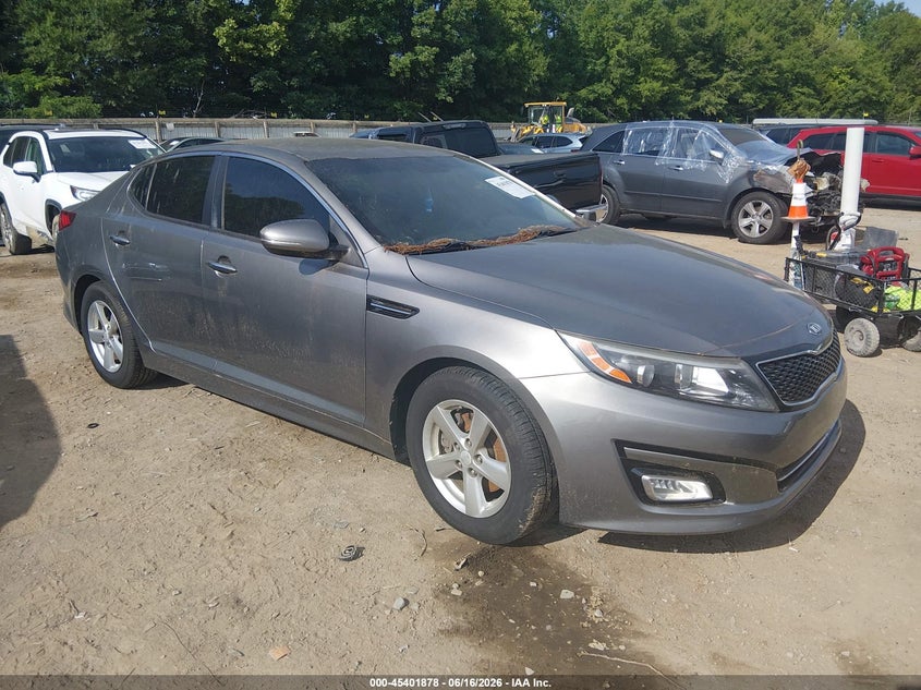 2015 Kia Optima VIN 5XXGM4A72FG512727 IAAI salvage auction — NORMAL WEAR, Clear (Tennessee), sold $625 on 2026-07-15 (photo 1)