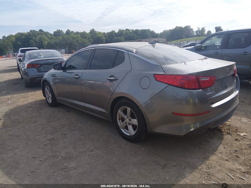 2015 Kia Optima VIN 5XXGM4A72FG512727 IAAI salvage auction — NORMAL WEAR, Clear (Tennessee), sold $625 on 2026-07-15 (photo 3)