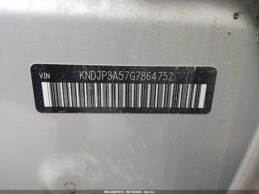 2016 Kia Soul VIN KNDJP3A57G7864752 IAAI salvage auction — REAR END, Nrc Lienholder Repossession Paperwork (Texas), sold $1,250 on 2026-07-13 (photo 9)