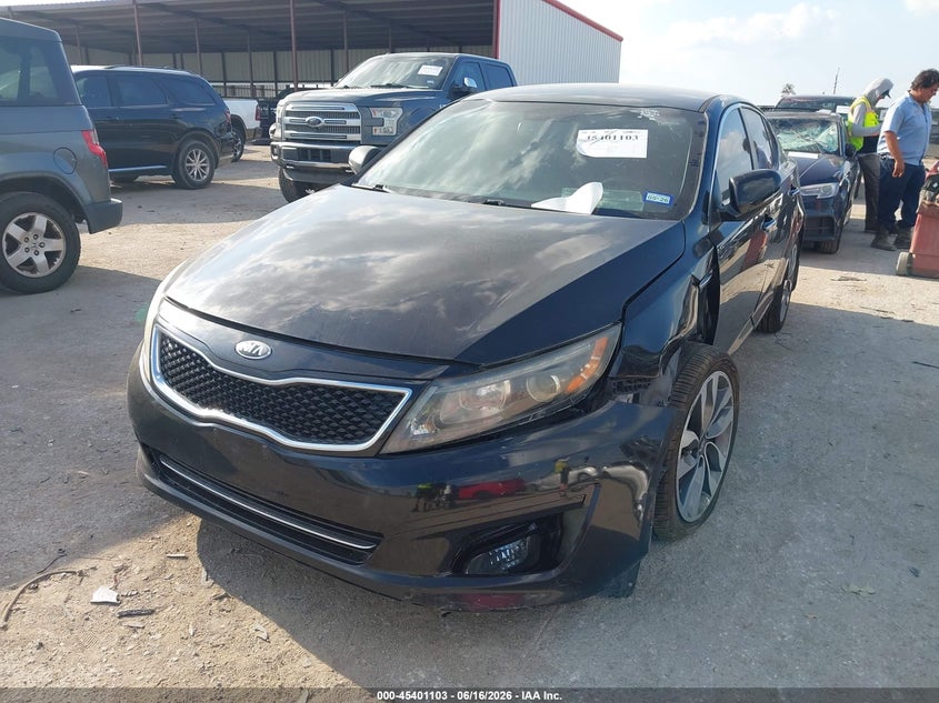 2015 Kia Optima VIN 5XXGR4A75FG516711 IAAI salvage auction — LEFT FRONT, Salvage (Texas), sold $900 on 2026-07-11 (photo 2)