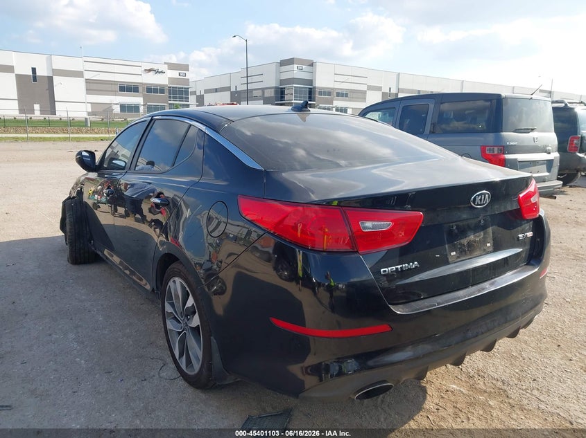 2015 Kia Optima VIN 5XXGR4A75FG516711 IAAI salvage auction — LEFT FRONT, Salvage (Texas), sold $900 on 2026-07-11 (photo 3)