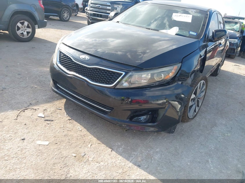 2015 Kia Optima VIN 5XXGR4A75FG516711 IAAI salvage auction — LEFT FRONT, Salvage (Texas), sold $900 on 2026-07-11 (photo 6)