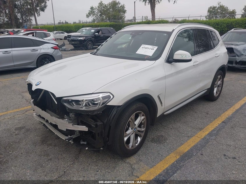 2021 BMW X3 VIN 5UXTY3C00M9G04041 IAAI salvage auction — FRONT END, Salvage (California), sold $8,600 on 2026-07-07 (photo 2)