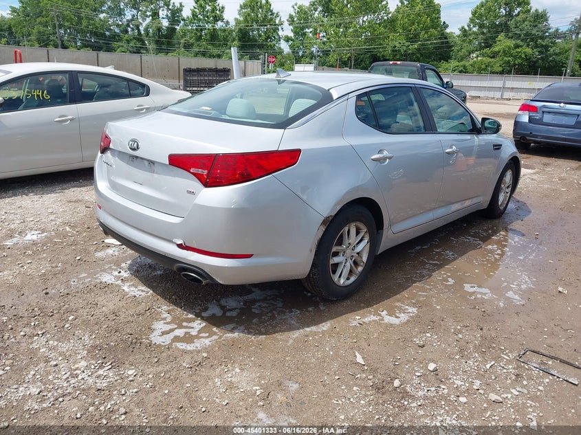 2013 Kia Optima VIN KNAGM4A70D5437685 IAAI salvage auction — THEFT, Salvage Title, sold $850 on 2026-07-16 (photo 4)